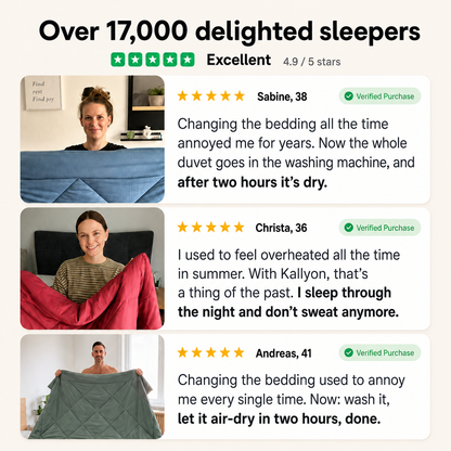 Kallyon® Duvet – The quick-drying 2-in-1 duvet that makes duvet covers unnecessary.