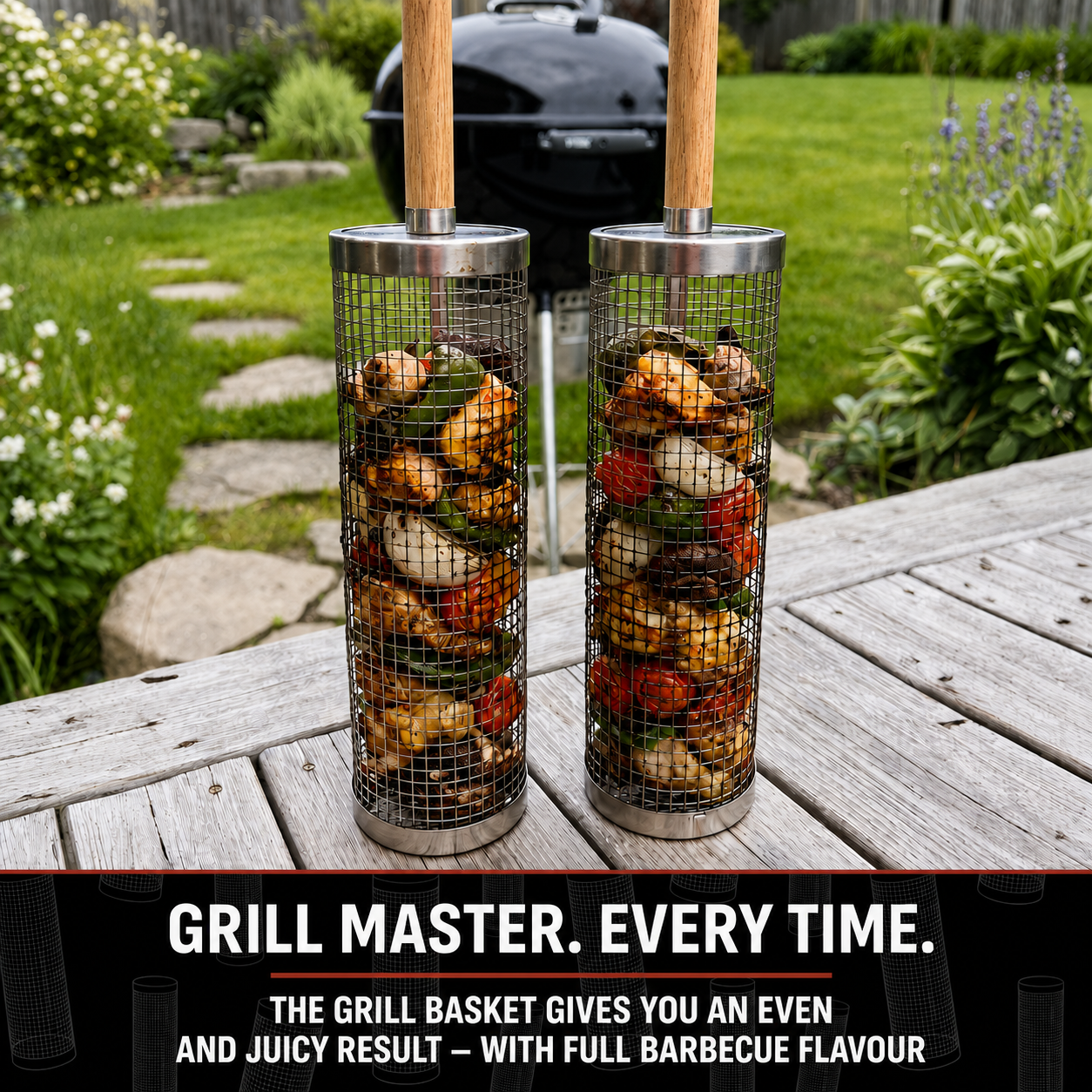 Rolling grill basket